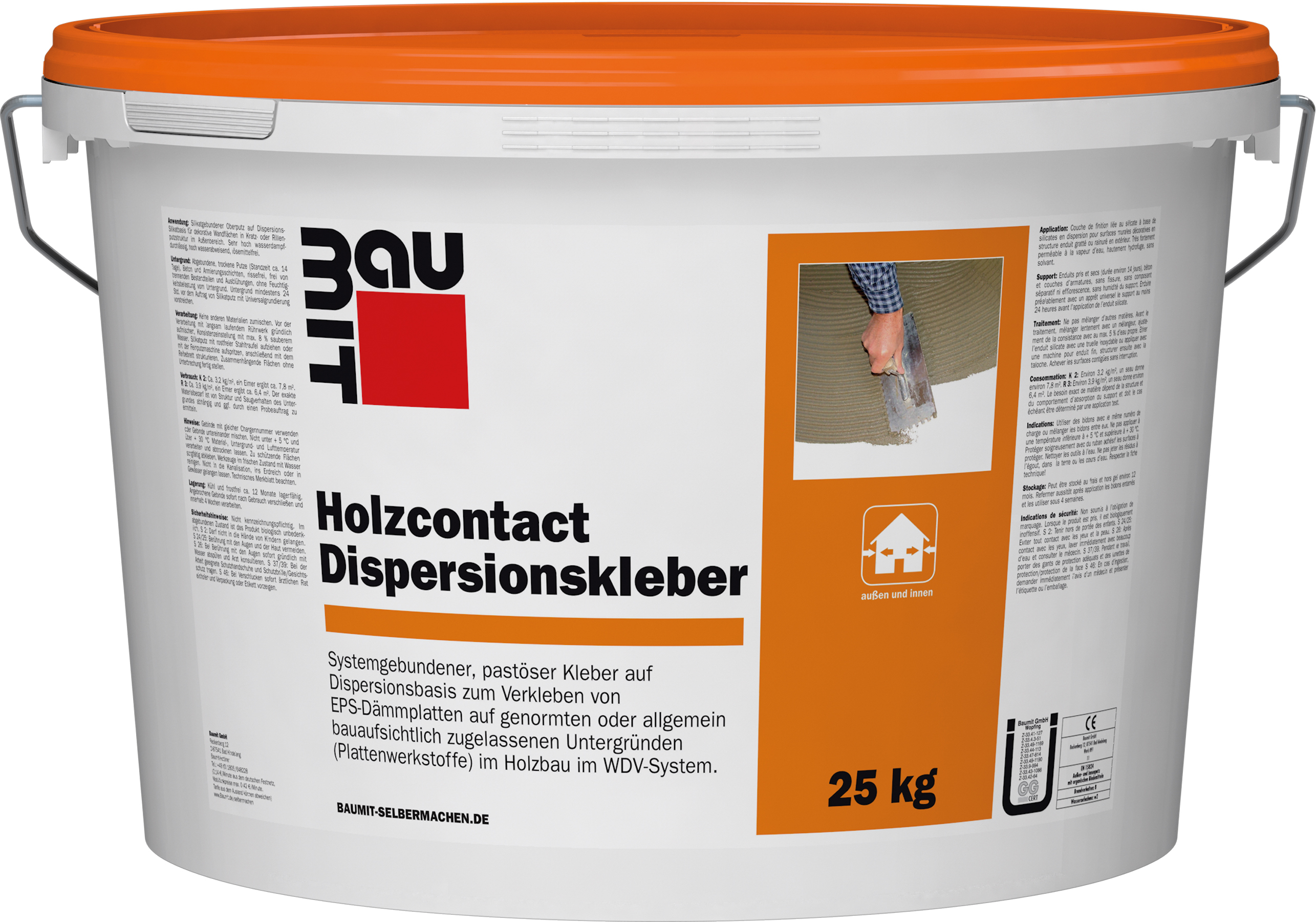 Holzcontact Dispersionskleber 25 kg | Fassade Dämmen | Baumit Selbermachen
