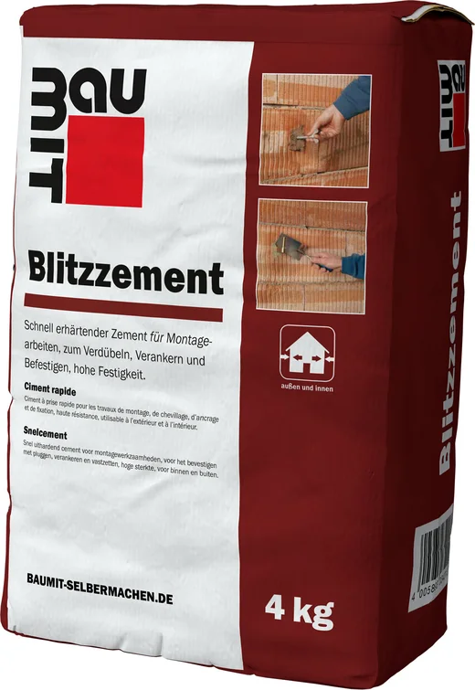 Der Baumit Blitzzement ist im 4 kg Papiersack erhältlich.
