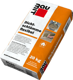 Die Baumit Dichtschlämme flexibel ist im 20 kg Papiersack erhältlich.