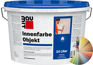 Die Baumit Innenfarbe Objekt ist im 14 l Eimer in farbig erhältlich.