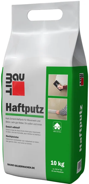 Der Baumit Haftputz ist im 10 kg Foliensack erhältlich.