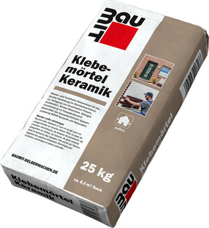 Der Klebemörtel Keramik ist im 25 kg Papiersack erhältlich.