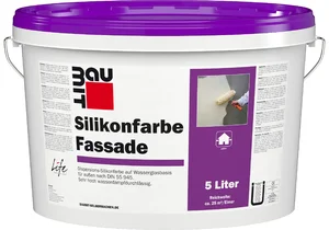 Produktbild: Die Baumit Silikonfarbe Fassade ist in Weiß im 5 l Eimer erhältlich.
