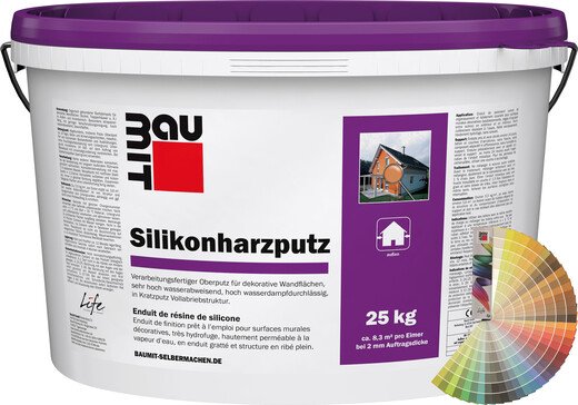 Der Baumit Silikonharzputz ist in weiß oder farbig lieferbar.