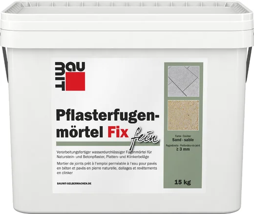 Pflasterfugenmörtel Fix für Feinsteinzeug, ideal zur wasserdurchlässigen Verfugung von Natur- und Betonpflastersteinen, 15 kg.