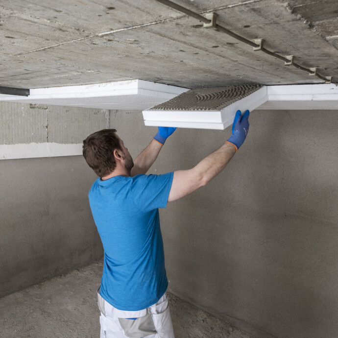 EPS (Styropor) Kellerdeckendämmung kleben Kellerdecke dämmen Anleitungen Fassade Dämmen