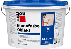 Produktbild: Die Baumit Innenfarbe Objekt ist im 12,5 l Eimer in Weiß erhältlich.