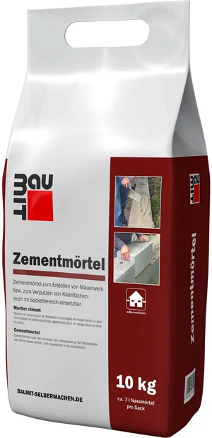 Der Baumit Zementmörtel ist im 10 kg Foliensack erhältlich.