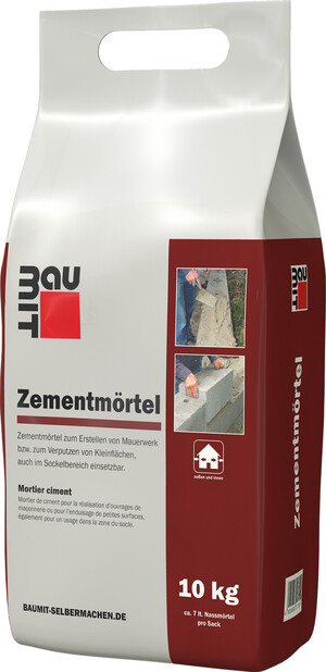 Der Baumit Zementmörtel ist im 10 kg Foliensack erhältlich.