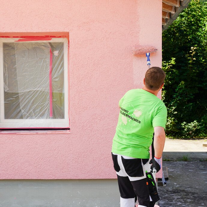 Farbauftrag in 2 Lagen