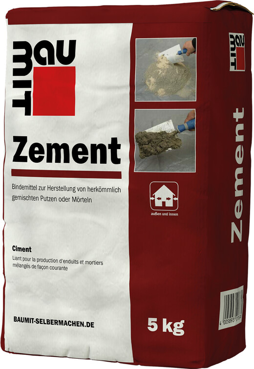 Der Baumit Zement ist im 5 kg Papiersack erhältlich.