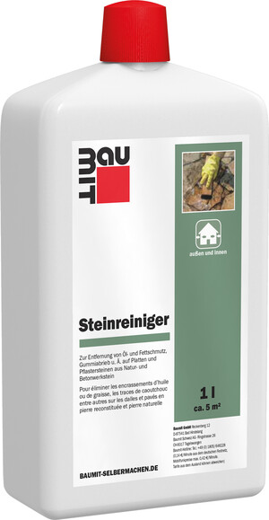 Der Baumit Steinreiniger ist im 1 l Kunststoffkanister erhältlich.
