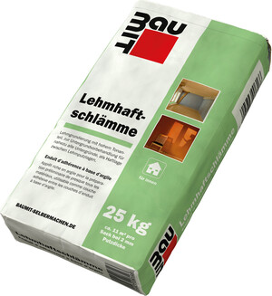 Die Baumit Lehmhaftschlämme ist im 25 kg Papiersack erhältlich.