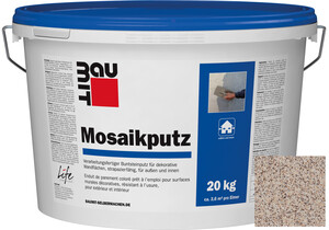 Der Baumit Mosaikputz ist im Farbton M 307 Bistra im 20 kg Eimer erhältlich.