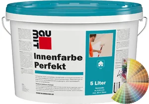 Die Baumit Innenfarbe Perfekt ist im 5 l Eimer in farbig erhältlich.