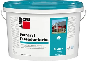 Produktbild: Die Baumit Puracryl Fassadenfarbe ist in Weiß im 5 l Eimer erhältlich.