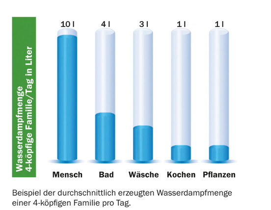 durchschnittliche Wasserdampfmenge 