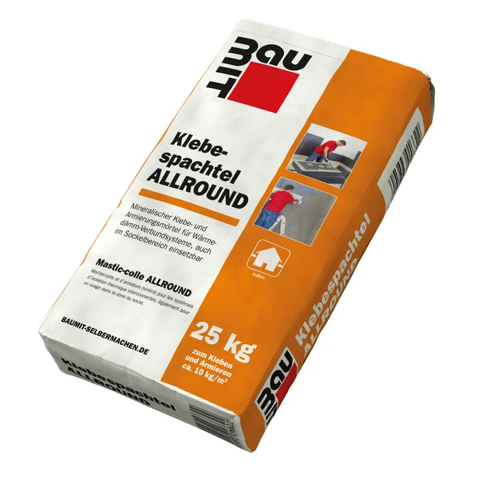 Baumit Klebespachtel ALLROUND Sack, 25 kg, ideal für Wärmedämmverbundsysteme und universelle Klebeanwendungen im Bau.