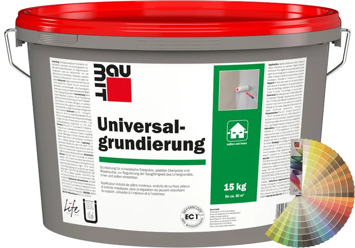 Die Universalgrundierung ist im 15 kg Eimer farbig erh&auml;ltlich.