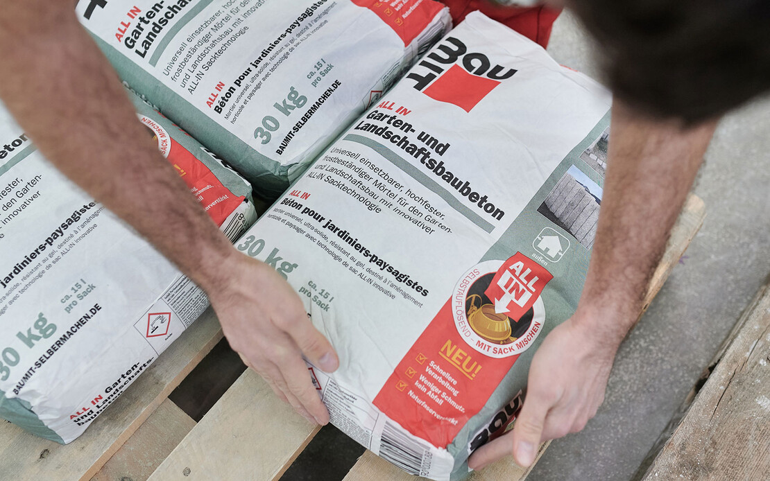 Material inklusive Sack mischen? Das geht! Informieren Gartenbau