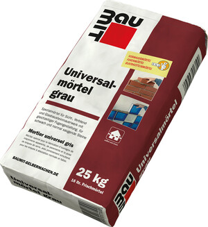 Der Baumit Univeralmörtel grau ist im 25 kg Papiersack erhältlich.