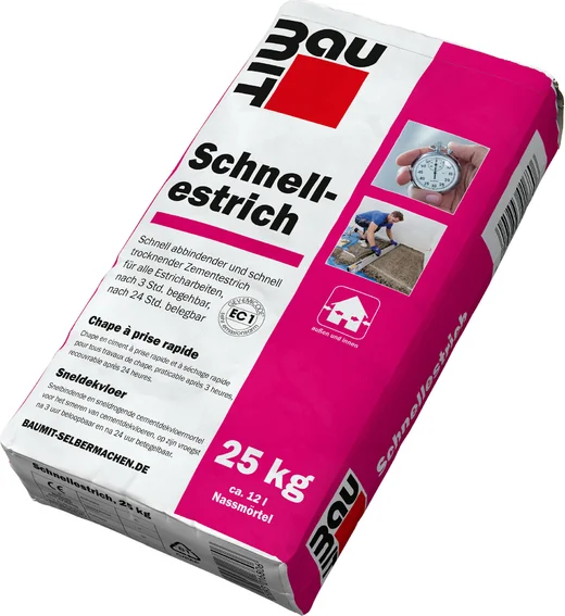 Der Baumit Schnellestrich ist im 25 kg Papiersack erhältlich.