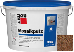 Der Baumit Mosaikputz ist im Farbton M 315 Rodna im 20 kg Eimer erhältlich.