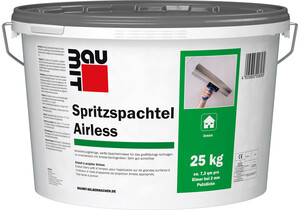 Weiße verarbeitungsfertige Dispersions-Spachtelmasse ist im 25 kg-Eimer erhältlich.