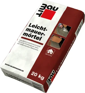 Der Baumit Leichtmauermörtel ist im 20 kg Papiersack erhältlich.