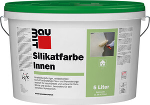 Die Baumit Silikatfarbe Innen ist in Weiß im 5 l Kunststoffeimer erhältlich.