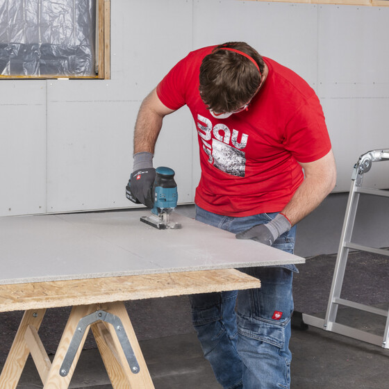 Montieren der Fermacell Powerpanel H2O außen Nicht hinterlüftete Dämmfassade mit