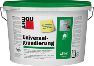 Die Universalgrundierung ist im 15 kg Eimer in der Farbe Weiß erhältlich.