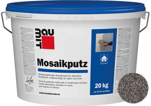 Der Baumit Mosaikputz ist im Farbton M 328 Durano im 20 kg Eimer erhältlich.
