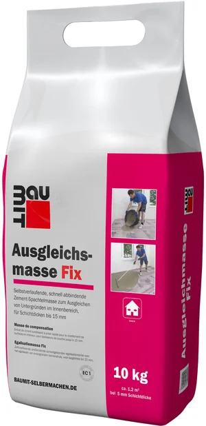 Die Baumit Ausgleichsmasse Fix ist im 10 kg Foliensack erhältlich.