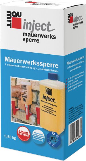 Die Baumit inject Mauerwerkssperre ist in einer 0,55 kg Kunststoffkartusche erhältlich.