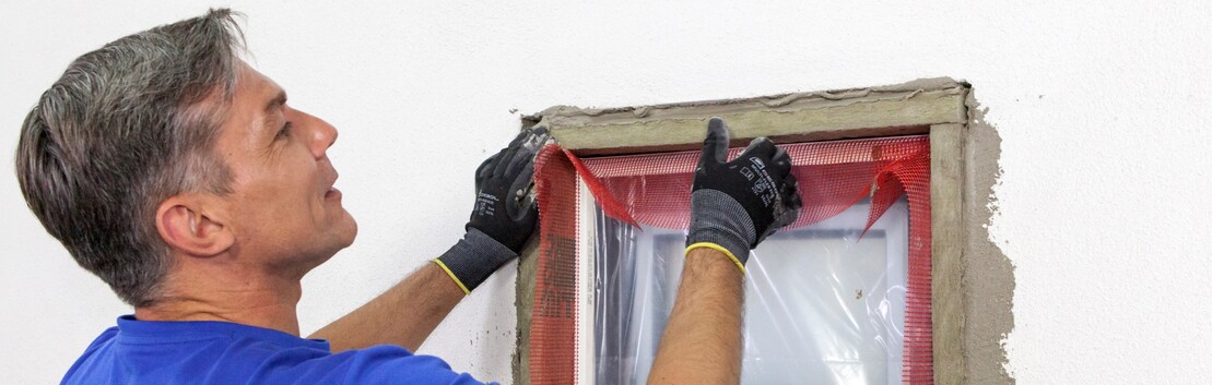 Mineralwolle D&auml;mmplatte als Laibungsplatte an Fenster und T&uuml;ren einsetzen