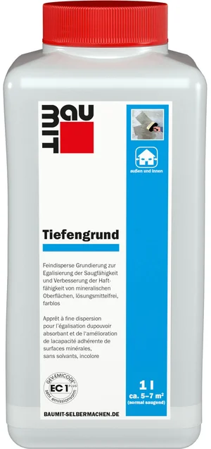Der Baumit Tiefengrund ist im 5 l Kunststoffkanister erhältlich.