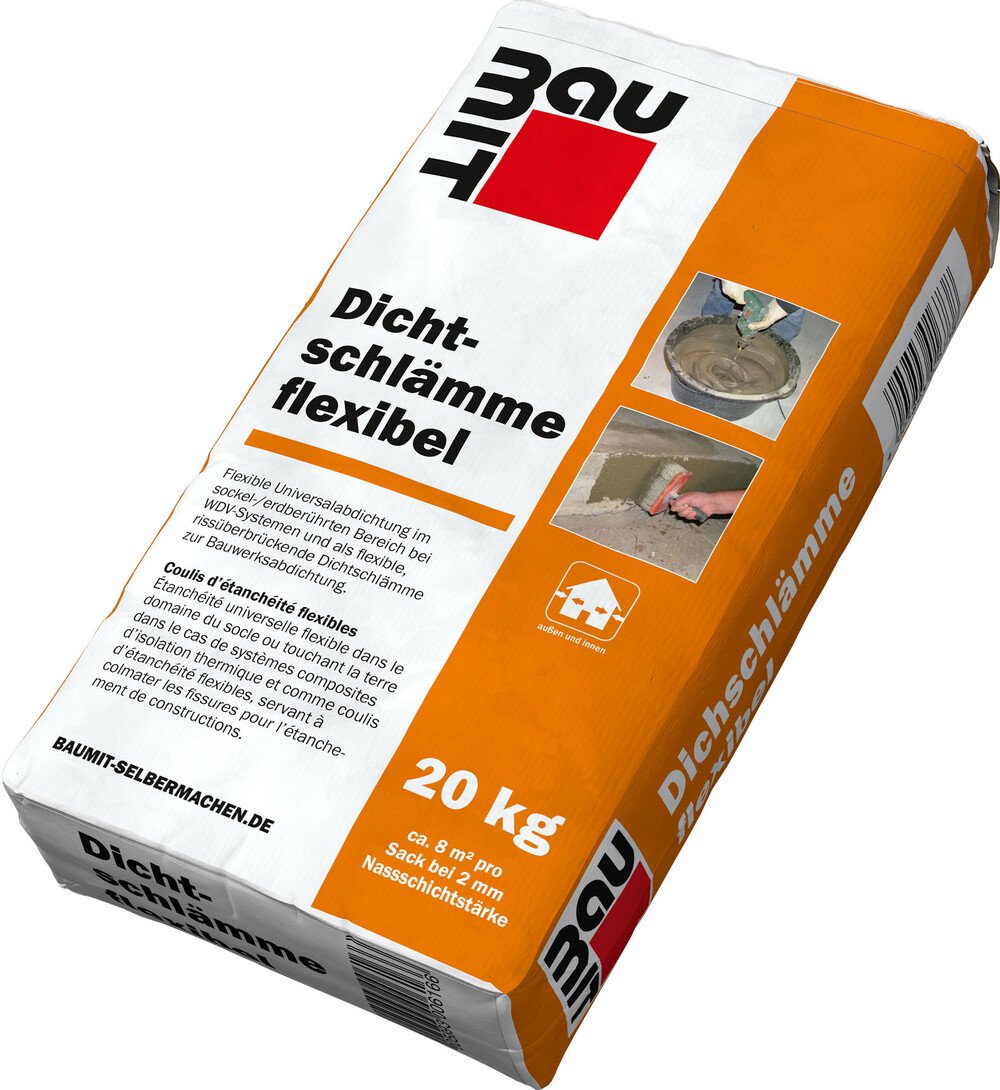 Außenwand der Gartenmauer mit Dichtschlämme abdichten Drainage