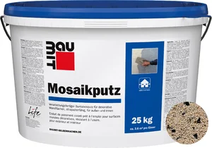 Der Baumit Mosaikputz ist im Farbton M 339 Castle im 25 kg Eimer erhältlich.