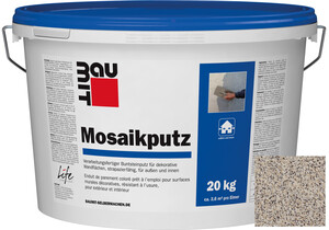 Der Baumit Mosaikputz ist im Farbton M 325 Bellavista im 20 kg Eimer erhältlich.