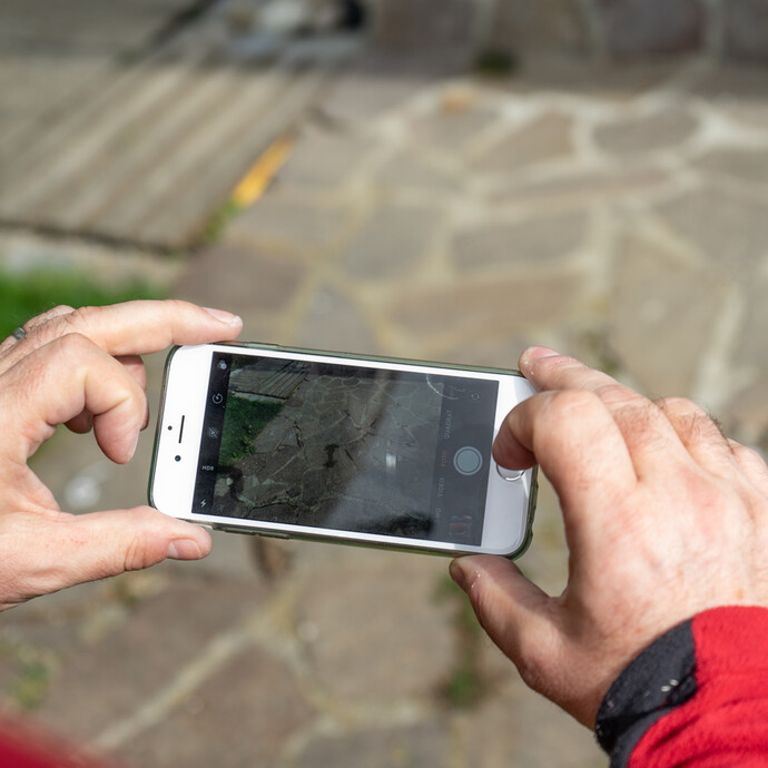 Terrassenfläche abfotografieren mit Smartphone