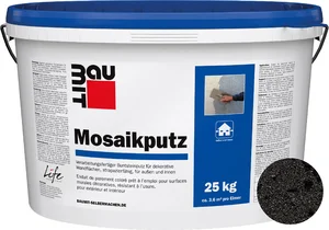 Der Baumit Mosaikputz ist im Farbton M 344 Vesuvius im 25 kg Eimer erhältlich.