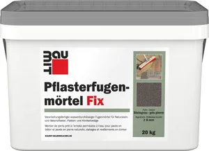 Der Baumit Pflasterfugenmörtel Fix ist im Farbton Steingrau im 20 kg Eimer erhältlich.