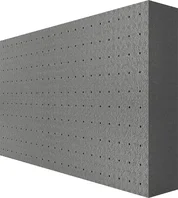 Graue Dämmplatte mit perforierter Oberfläche, ideal für effiziente Wärmedämmung und einfache Renovierungsarbeiten.