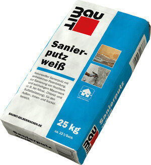 Der Baumit Sanierputz weiß ist im 25 kg Papiersack erhältlich.
