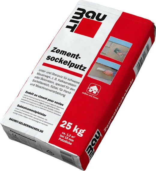 Der Baumit Zementsockelputz ist im 25 kg Papiersack erhältlich.