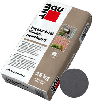 Der Fugenmörtel Klinkerriemchen S ist im 25 kg Papiersack im Farbton Anthrazit erhältlich.
